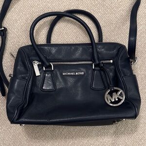 Michael Kors Navy Leather Satchel